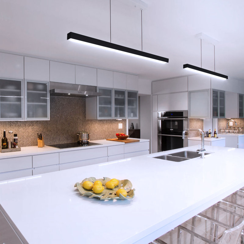 Luminaire suspendu de bureau à intensité variable de 4 lumières DEL Acies, Noir