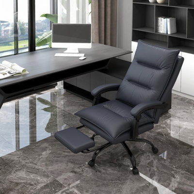 Microfiber Office Chair With Massage, Heat, Footrest