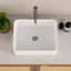 Lavabo vasque rectangulaire, lavabo de comptoir en porcelaine vitrifiée blanche, lavabo en céramique au-dessus du comptoir, robinet non inclus