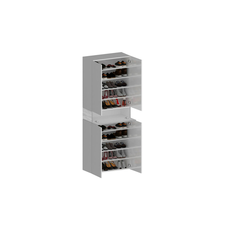 15 Pair Shoe Storage Cabinet, White