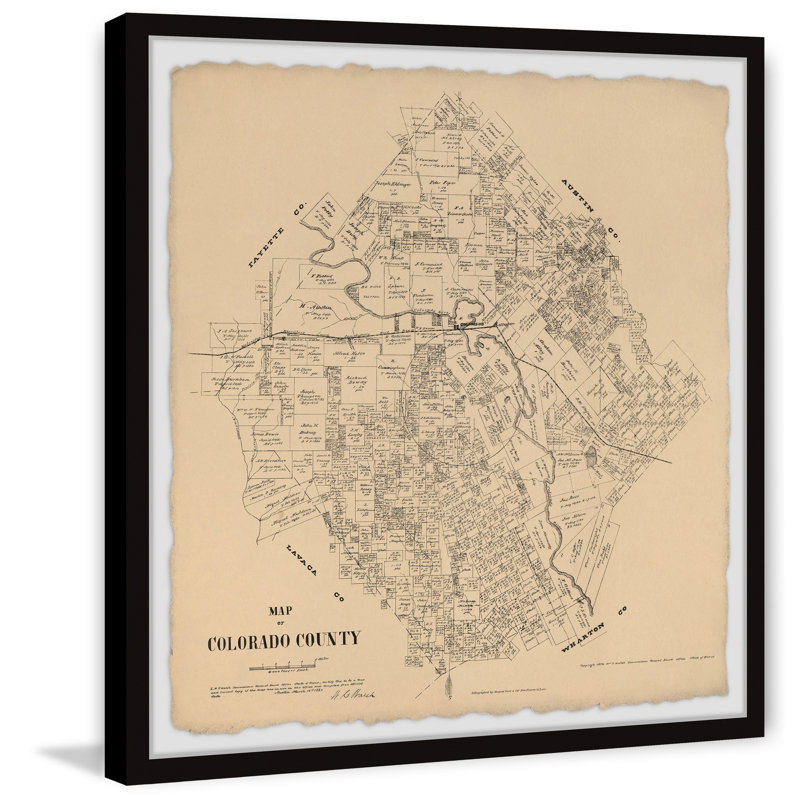 Carte du comté de Colorado, impression encadrée sur papier, H 18 po x l 18 po x 1,5 po