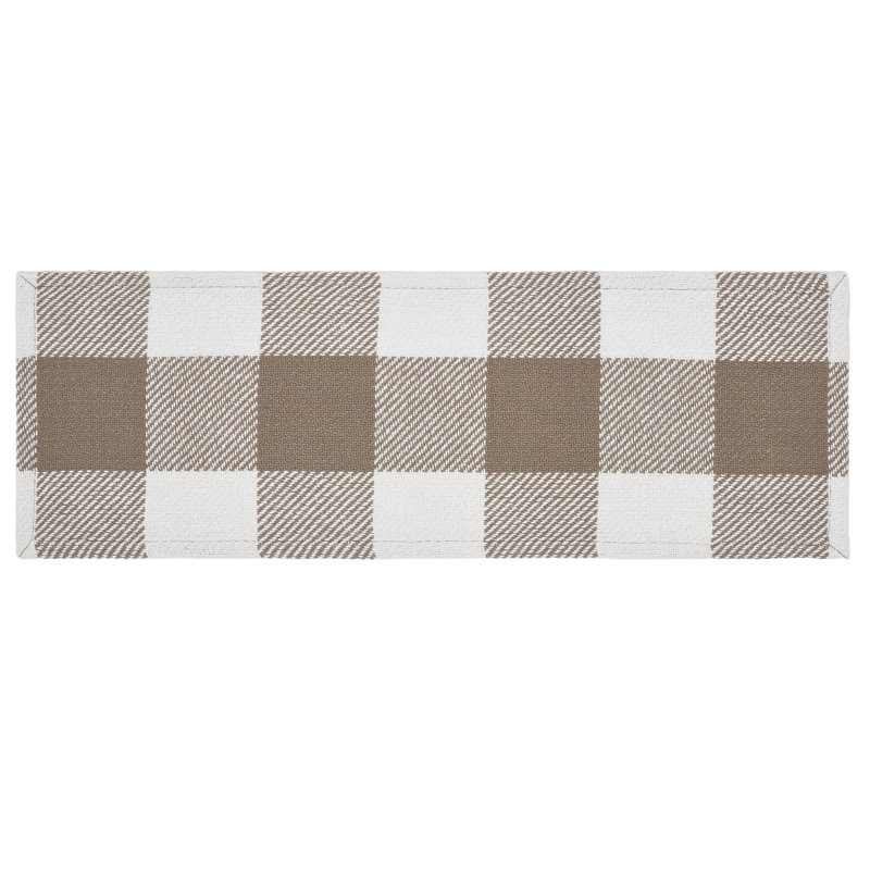 Annie Buffalo Check Dining Linens, Brown/White, 24" x 8"