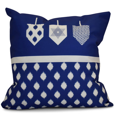 Hanukkah Geometric Reversible Throw Pillow