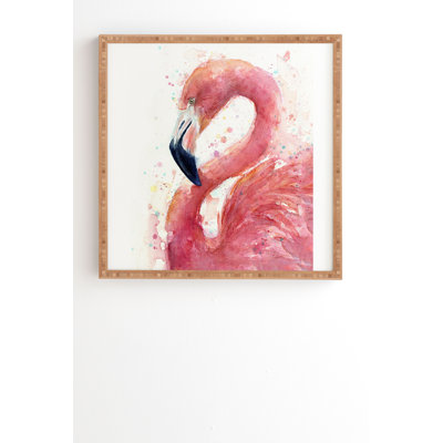 Pink Flamingo Flamingo by Olechka - Print