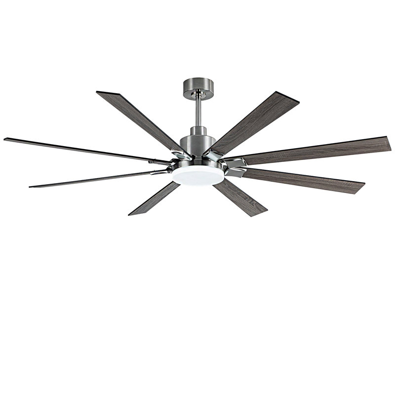 Ventilateur de plafond à 72 pales de 72 pouces avec 3 lumières à DEL à intensité variable et télécommande, moteur à courant continu réversible silencieux, fonction de lumière de mémoire, grand ventilateur de plafond intérieur extérieur pour maison de campagne, grande pièce, patio et abri de jardin