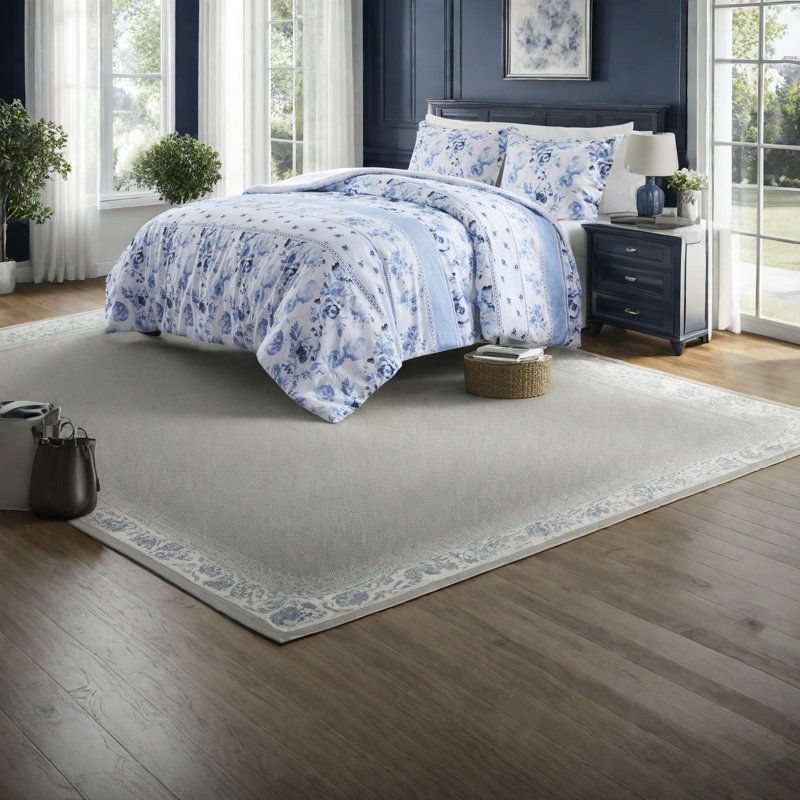 Charmants ensembles de literie floraux, en polyester, bleu, parfaits pour le confort de la maison