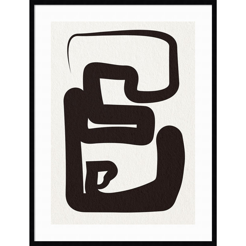 Oneliners-1 by Design Fabrikken, 42.12" H x 32.12" W x 0.88" D, Black Framed Paper