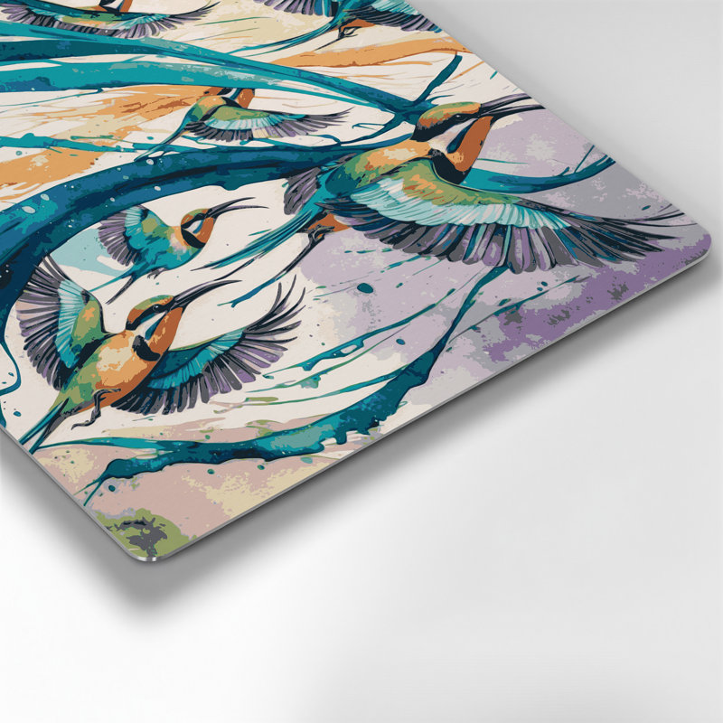 Art mural en métal oiseaux, H 384 po x l 384 po x P 0,05 po