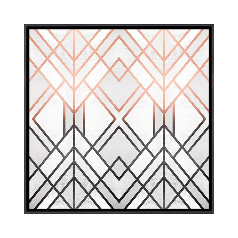 Impression d’art graphique, « gradient Geo » par Elisabeth Fredriksson, Pas de tapis, H 18 po x l 18 po x P 1,5 po