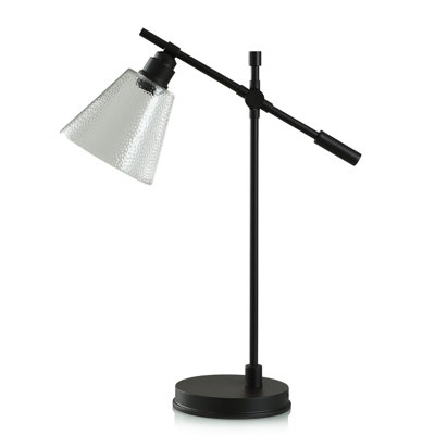 Desk Light Black Table Lamp - Clear Glass Shade