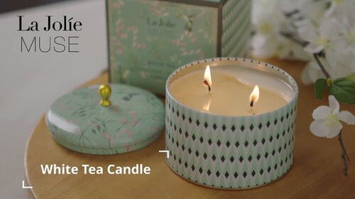 La Jolie Muse White Tea Scented Jar Candle with Tin Holder & Reviews