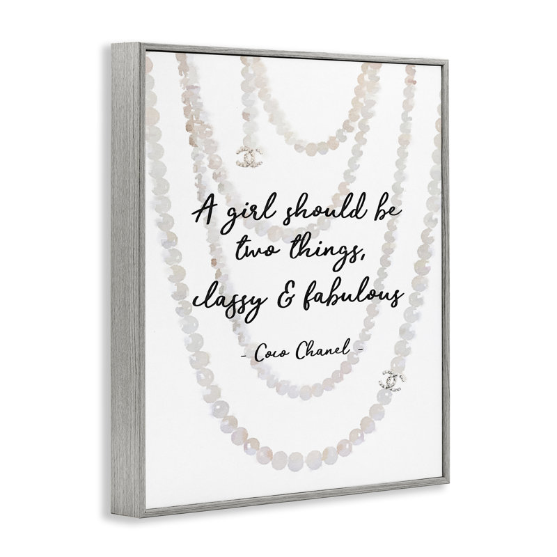 Citation de mode chic et fabuleuse avec des perles de ferme grise surdimensionnée, giclée sur toile, art texturé par Amanda Greenwood