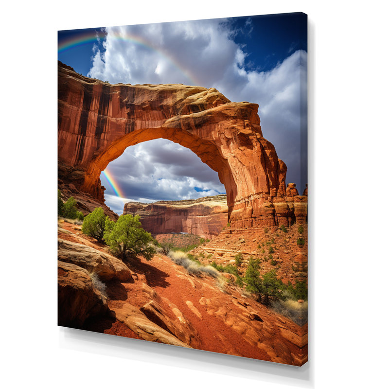 Beige canyon arc-en-ciel - imprimé, H 20 po x l 12 po x P 1 po, Toile tendue