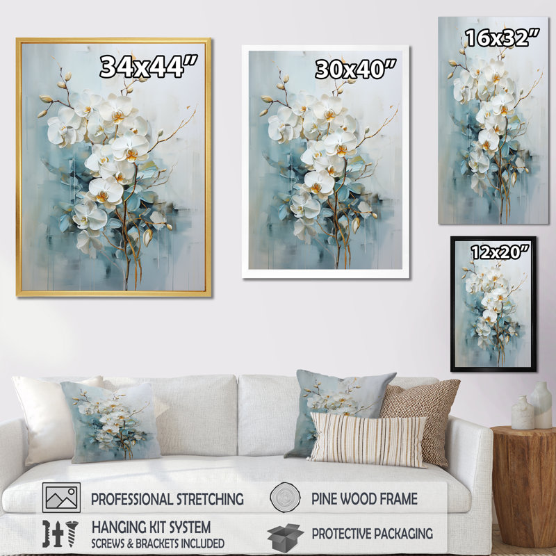 Élégance florale beige et or I, Cadre flottant noir, H 20 po x l 12 po