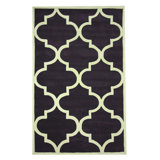 Moi Geometric Handmade Tufted Purple/Natural Area Rug