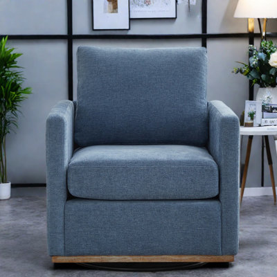 Fauteuil pivotant à 360°, chenille bleue, fauteuil d'appoint moderne pour la maison