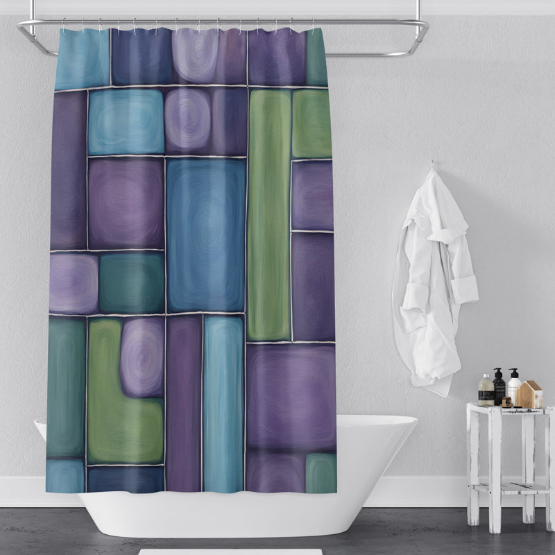 Rideau de douche abstrait Giota, H 83 po x l 70 po