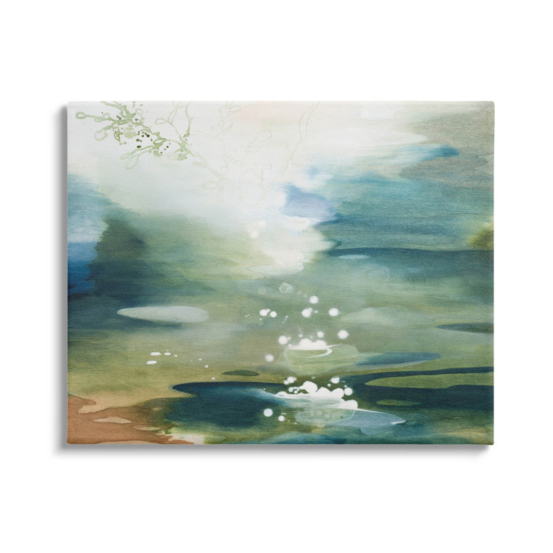 «Water Surface Landscape Bubbles» par Tara Leaver, H 36 po x l 48 po x P 1,5 po, Toile tendue