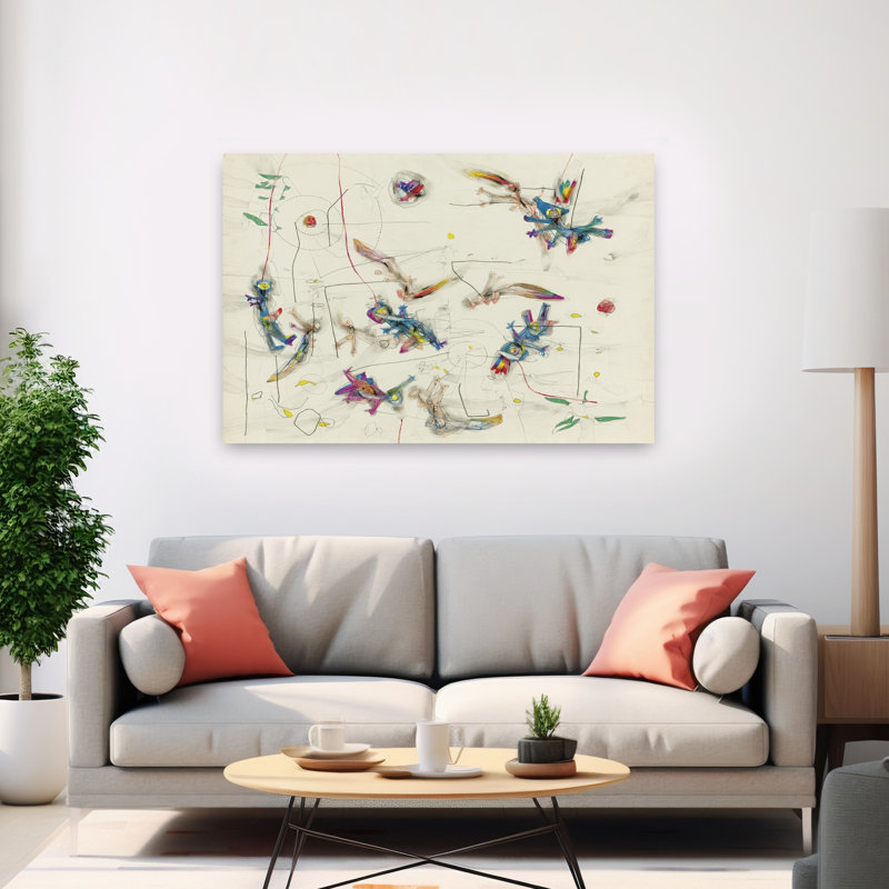 Untitled Number 9 1942 Abstract Classic Colorful Bird Wildlife Wall Art Print by Paul Klee - Wrapped Canvas Print