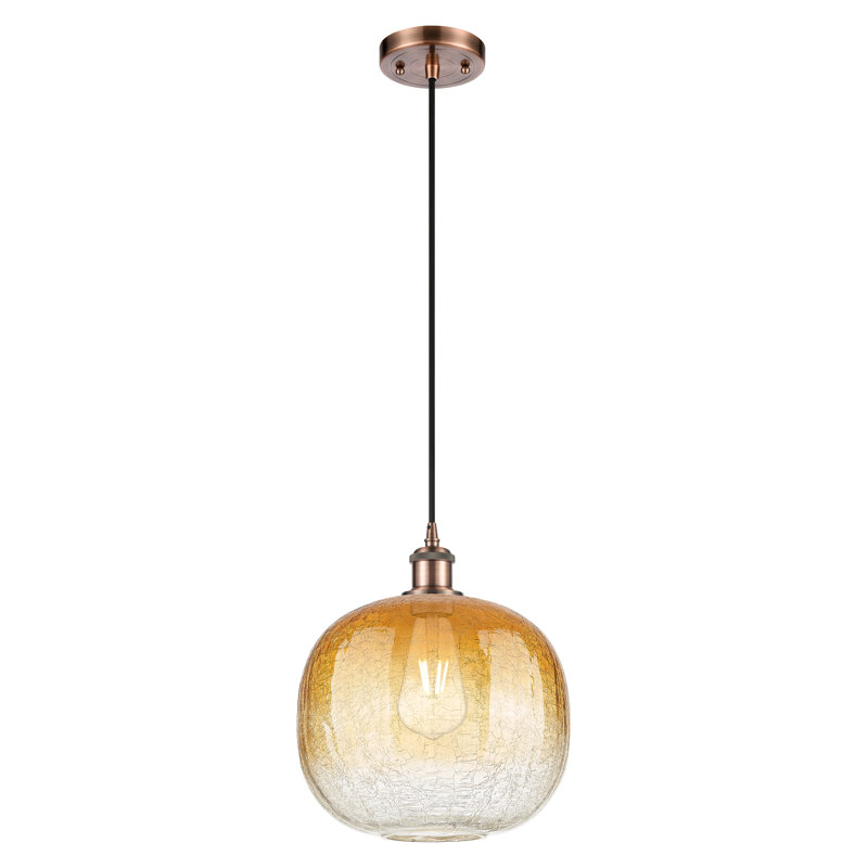 Ballston - Culpepper - Mini-luminaire suspendu à cordon 1 lumière 11 po, Ambre, Cuivre antique
