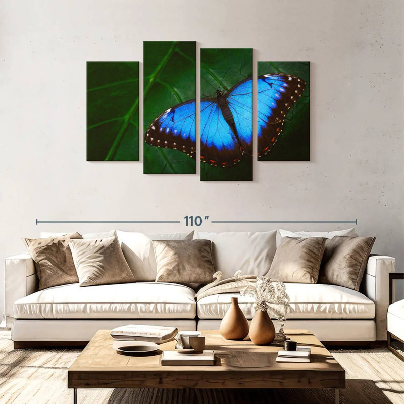 Joli papillon bleu Brampt, H 48 po x l 75 po