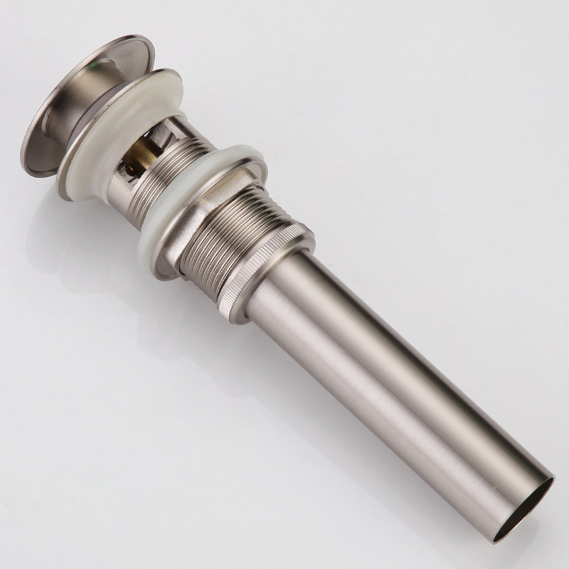 Pop-Up Drain Stopper Bathroom Sink Drain With Overflow, Brushed Nickel