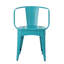 Ensemble de table et de chaises d'extérieur en fer forgé, couleur turquoise, revêtement en poudre, 3 pièces.