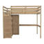 Lit mezzanine avec bureau encastré et rangement-106601839