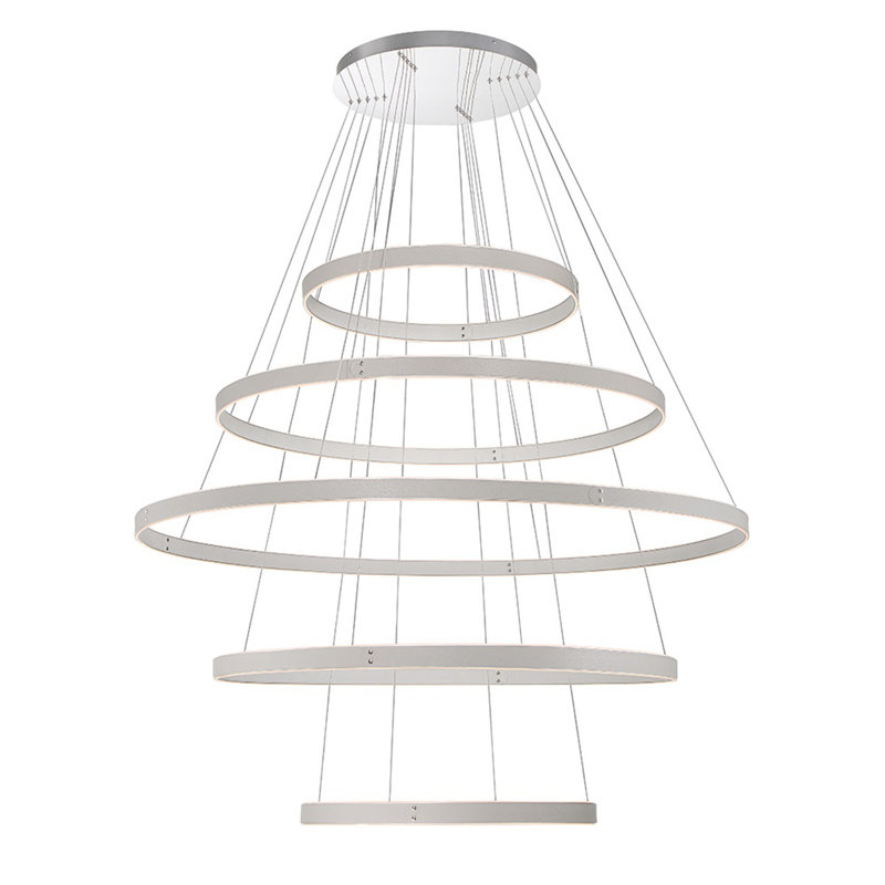 Lustre 1 lumière Verdura, Gris / blanc