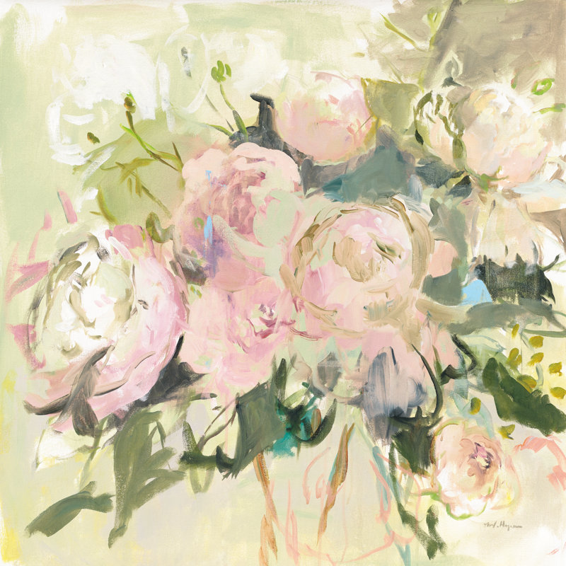 Pale Peonies With Sage by Marilyn Hageman - Wrapped Canvas Painting, 91cm H x 91cm W
