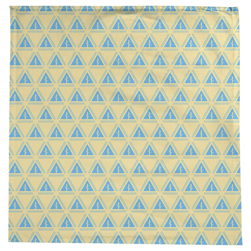 Nappe d’arbre minimaliste classique Barbra, Jaune / Bleu ciel