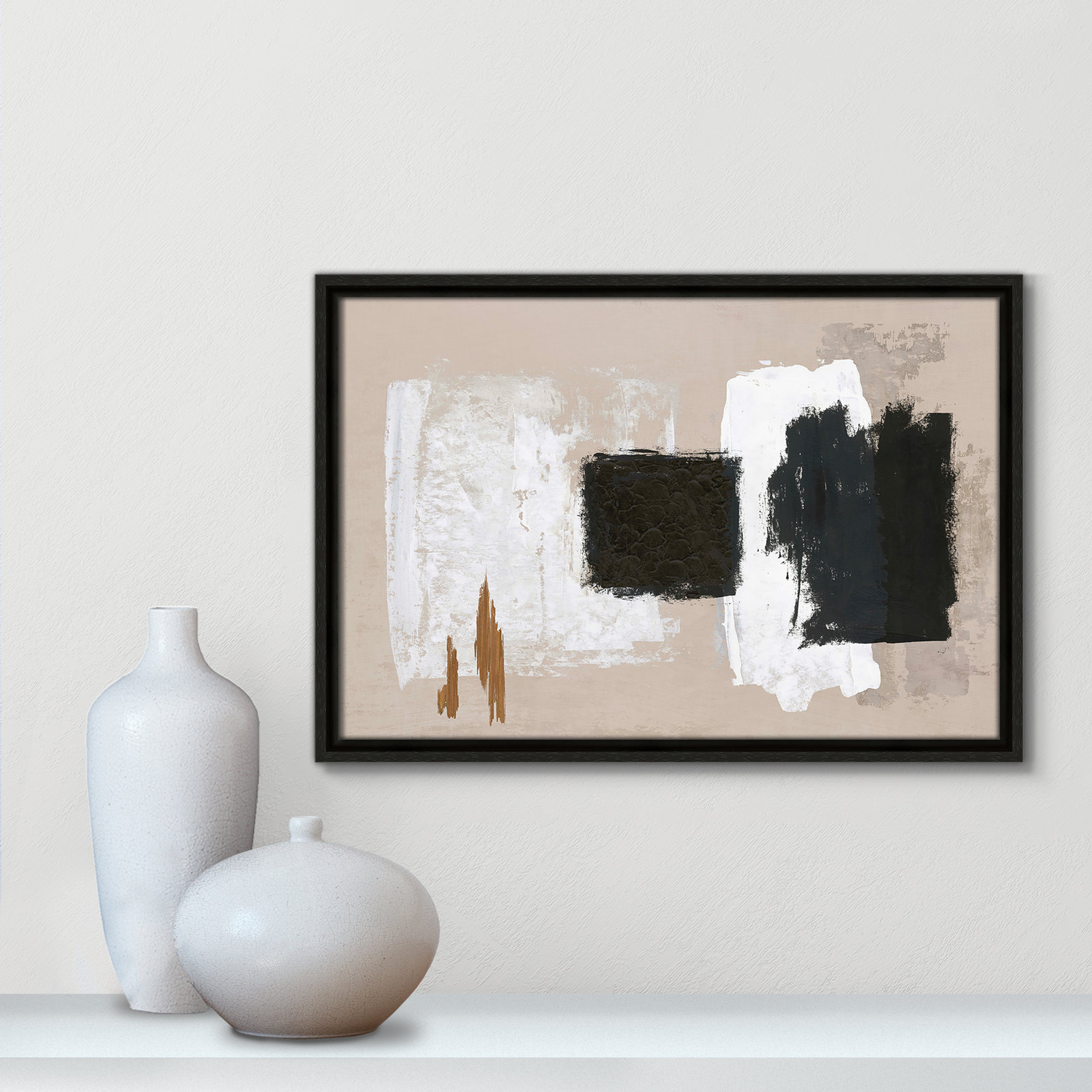 Imone "Golden Slate" Painting, 13.5" H x 19.5" W, Espresso
