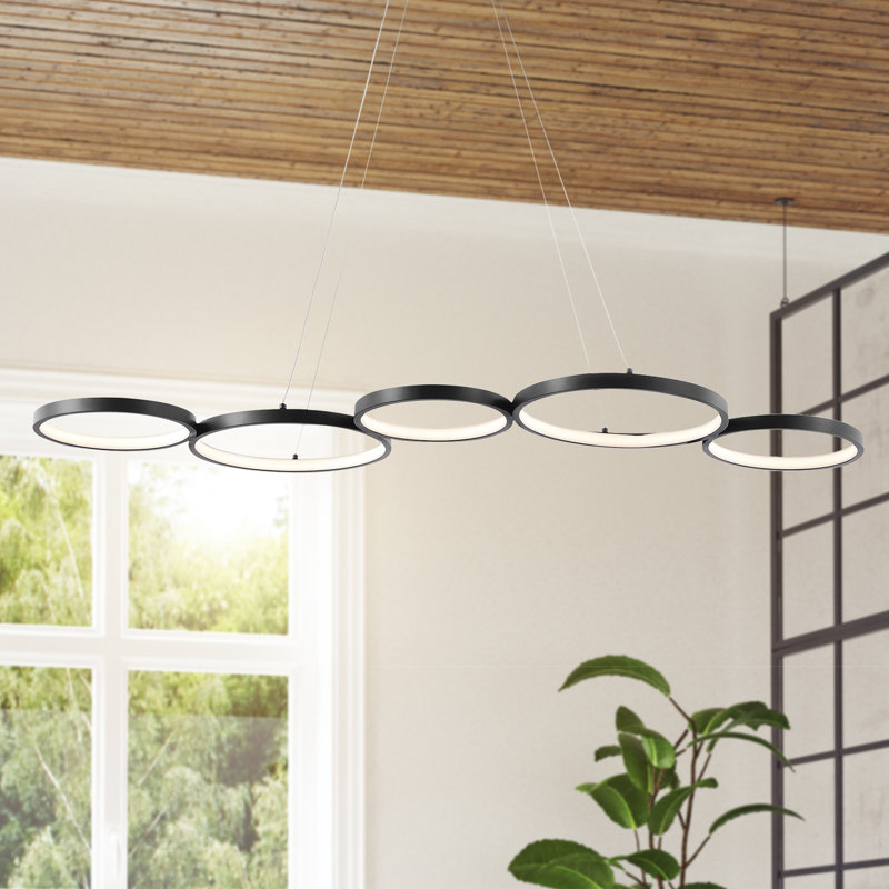 Luminaire suspendu moderne à 1 lumière pour îlot de cuisine Wendle