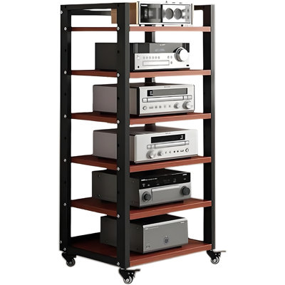 Tour audio-vidéo robuste avec tablettes réglables, capacité de 661 lb, pour récepteur stéréo, tourne-disque, équipement audiovisuel et rangement multimédia