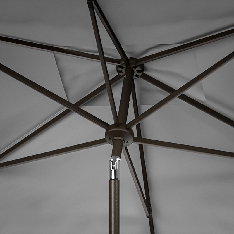 Parasol de marché rectangulaire 118,1 po Teo, Gris / blanc, Noir
