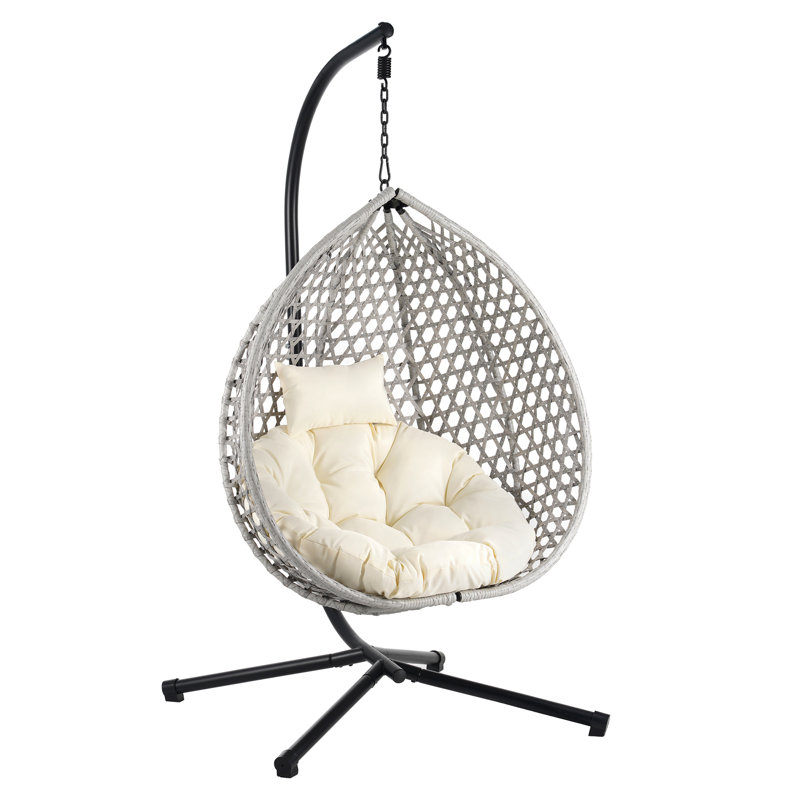 Chaise suspendue polyvalente pour l'intérieur et l'extérieur, Tissu gris