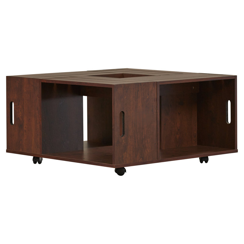 Wheel Coffee Table with Storage