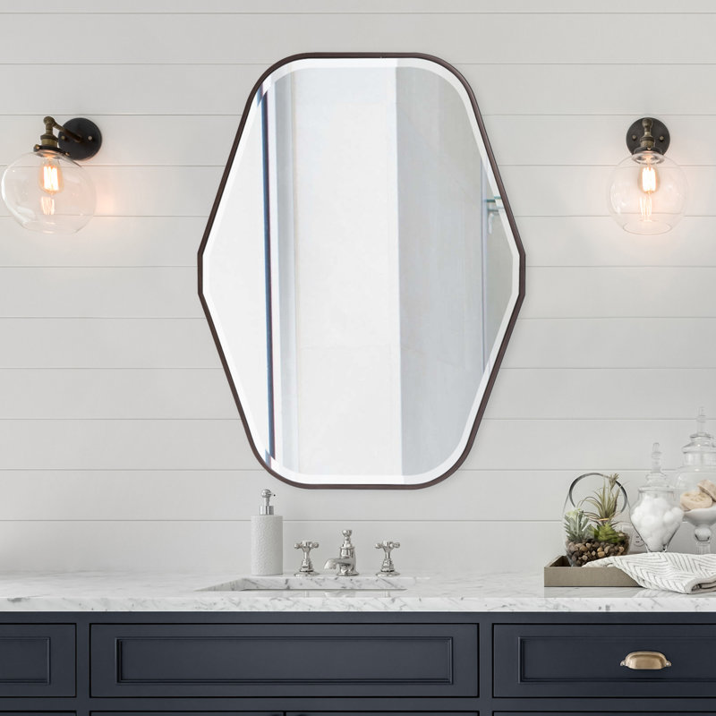 Monroe Street Wood Flat Wall Mirror