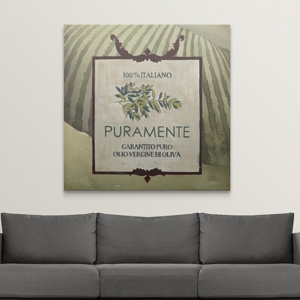 Publicité rétro «Grace Popp» par Anjelyka Olive Oil Labels III, H 35 po x l 35 po x P 1,5 po, Toile