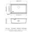 Évier en granite blanc 33 po x 19 po - Poste de travail encastré avec articles fonctionnels inclus