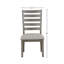 De 2 chaises rembourrées en échelle de style rustique gris avec pieds en bois