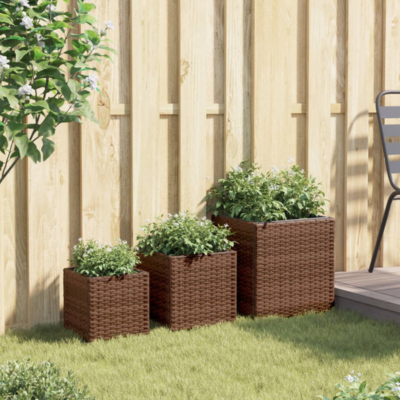 Andreita Metal Elevated Planter, Brown