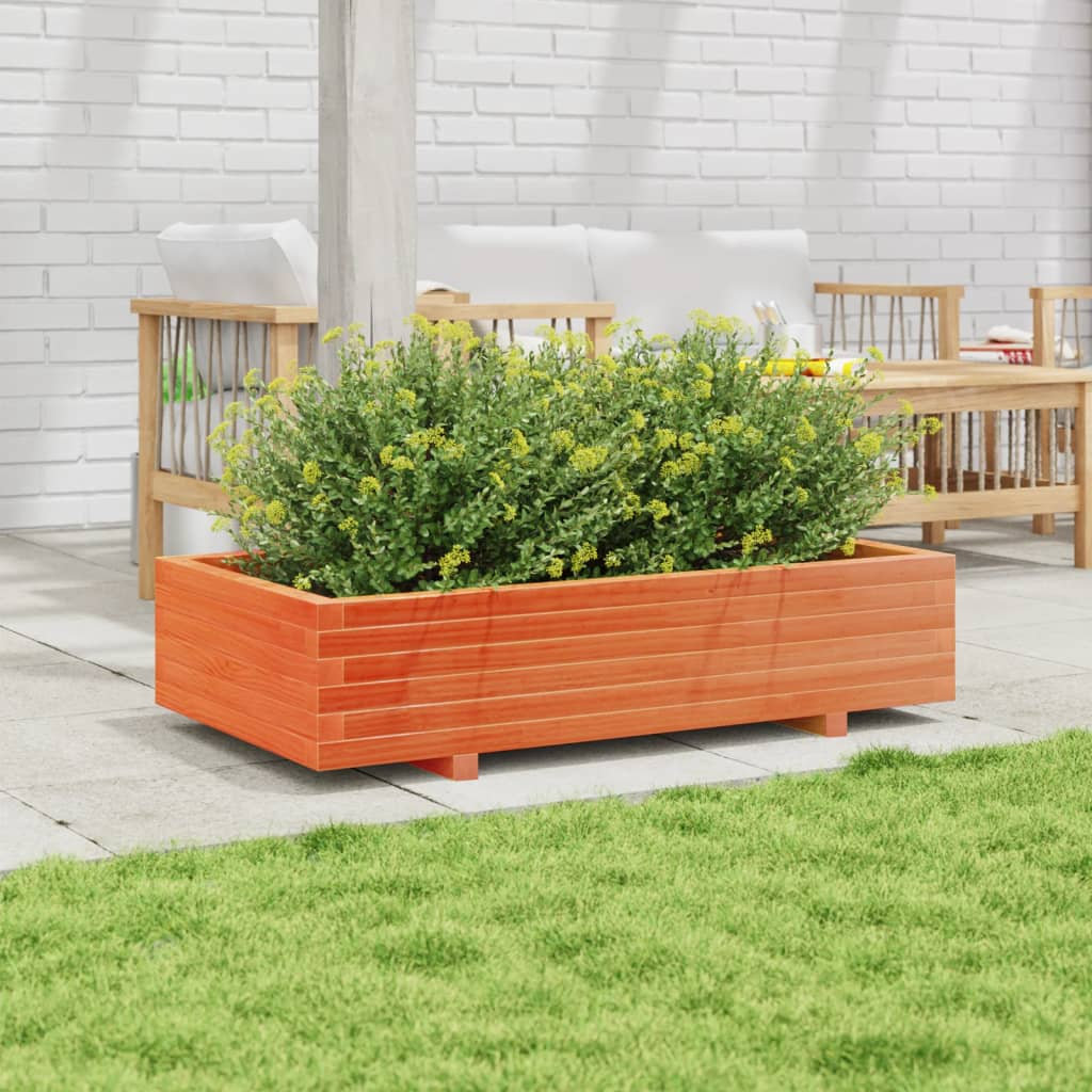 vidaXL Garden Planter - Solid Wood Pine - Brown - 110x60x26.5 cm - Image 3