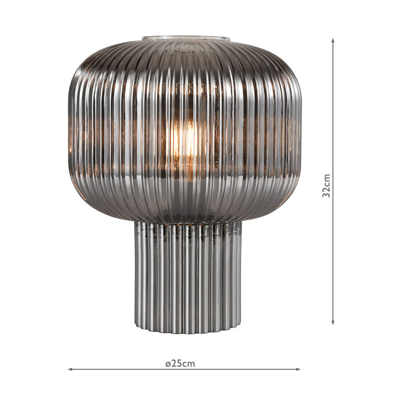 Glass Table Lamp Lamp, Smoke