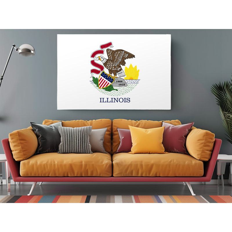 «Illinois State Flag USA Flags Edition», reproduction d'art sur toile, L 60 po x H 40 po