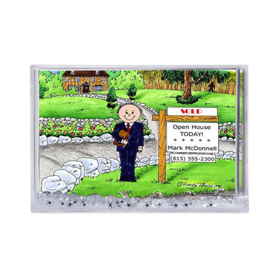 Personalized Realtor - Male Snow Globe Frame Gift  6" x 4"