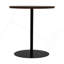 Ensemble de 2 petites tables d'appoint rondes à cercles concentriques en bois pour deux tables de chevet en métal à piédestal pour petits espaces (brun noyer et noir)