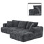 Canapé modulaire rembourré en L 3 pièces avec deux coussins Classic-1262529625-1262529624