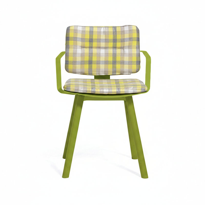 Coco Outdoor Dining Armchair, White/Faux Teak,  Canvas Natural