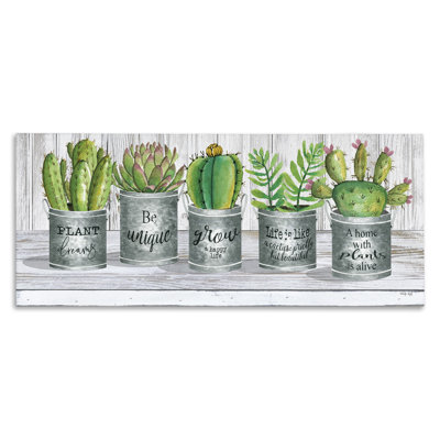 Succulent and Cactus Jars with Plant Life Puns by Cindy Jacobs - Graphic Art Print -  Stupell Industries, ab-136_cn_13x30